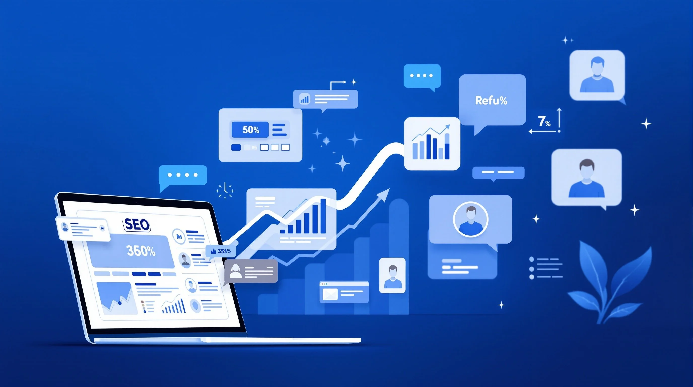 Website redesign services improving SEO and user experience with modern design elements